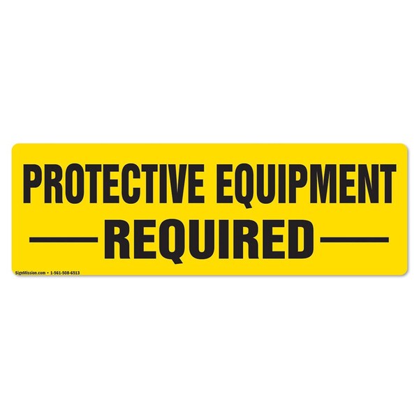 Protective Equipment Required 16in Non-Slip Floor Marker, 12PK, 16 in L, 16 in H, 2-C-16-12PK-99902